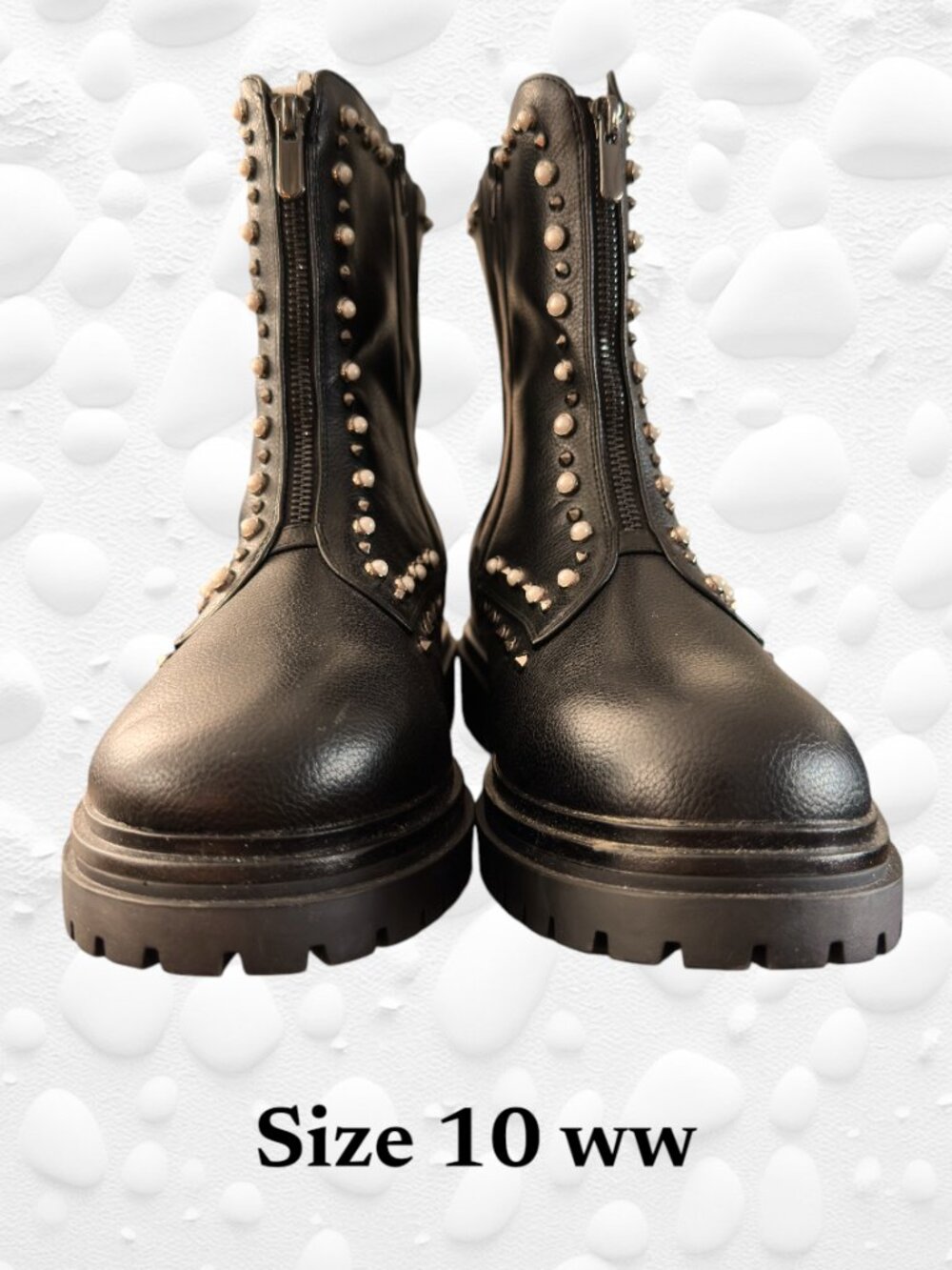 Penningtons Black Studded Boots – Size 10 WW (Wide Width) - Picture 2 of 8